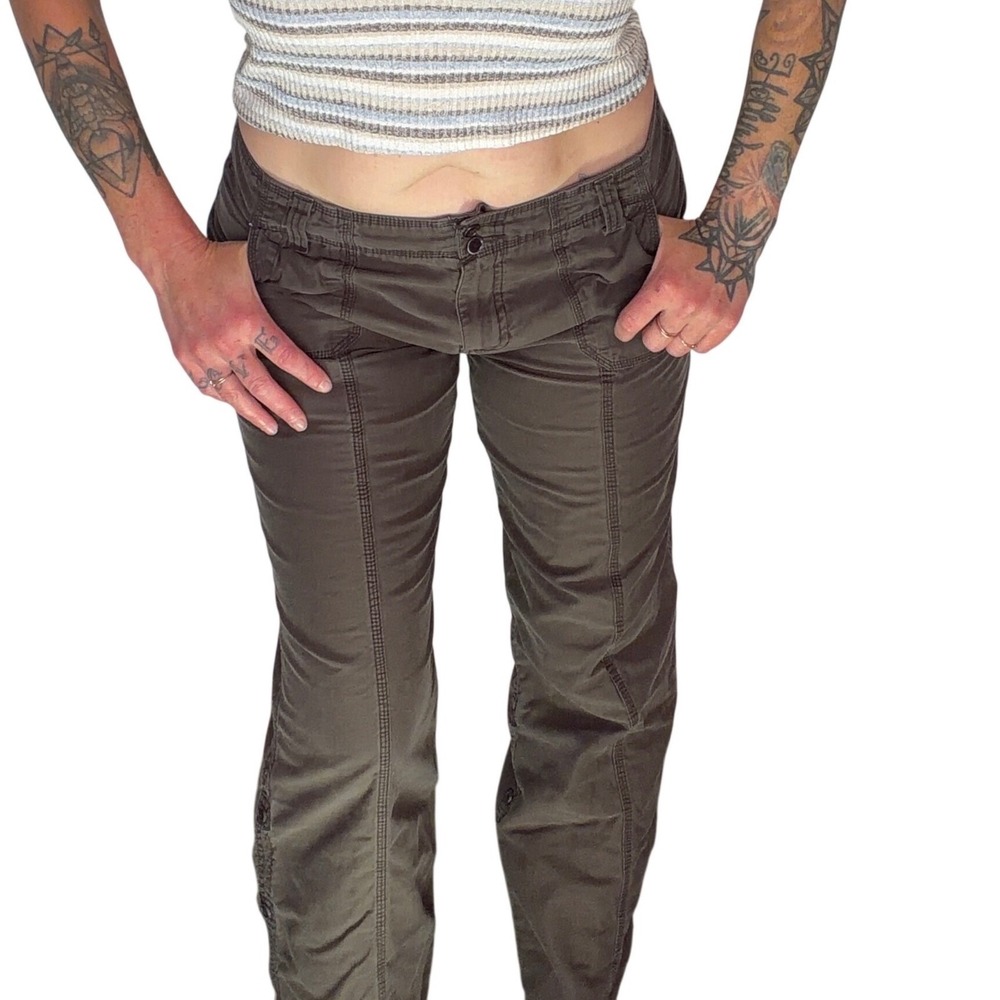 Vintage Y2K Joe Fresh Cargo Pants Utility Seam Detail Brown Gorpcore Grunge  10